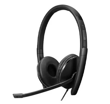 אוזניות קשת חוטיות ON-EAR סטריאופוני עם מיקרופון סינון רעשים אקטיבי לשיחות ועידה לנובו Lenovo 4XD1M45627 Wired ANC Headset Gen 2 (Teams) USB-C